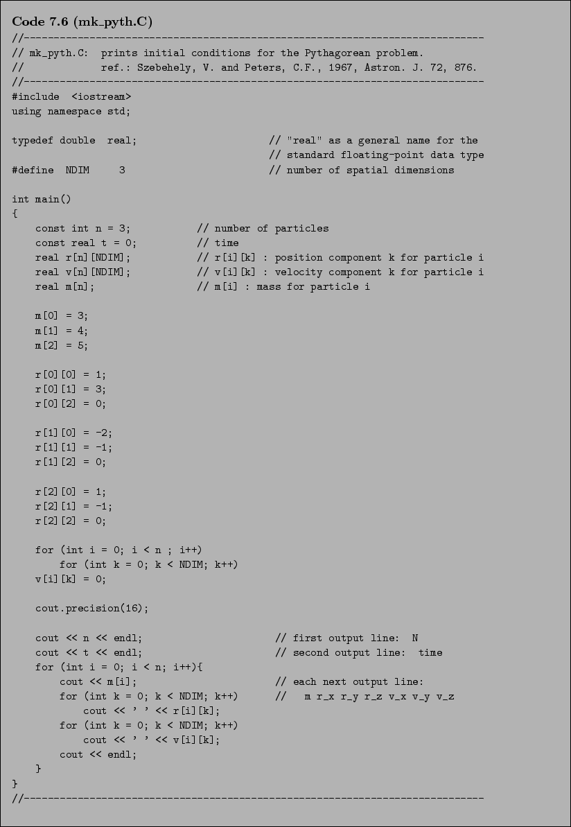 \begin{Code}[mk\_pyth.C]
\small\verbatiminput{chap7/mk_pyth.C} \end{Code}