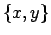 $\{x,y\}$