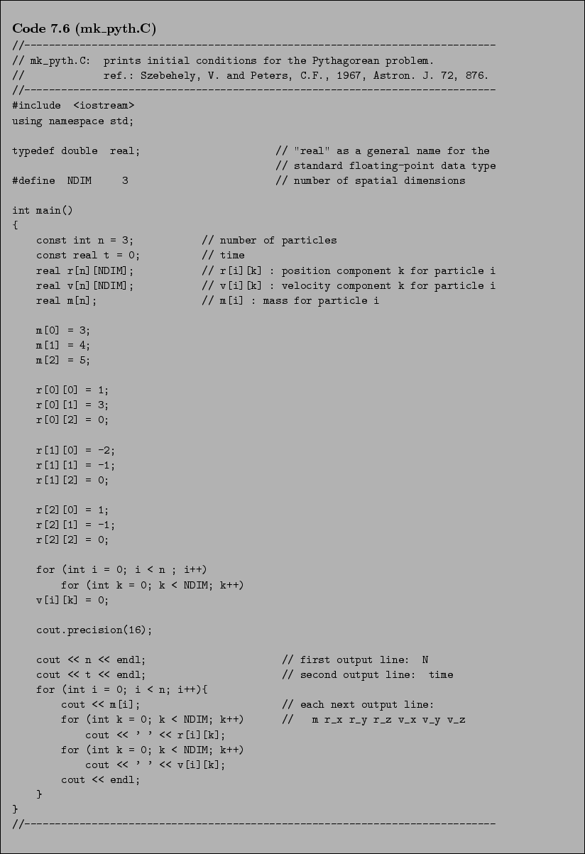 \begin{Code}[mk\_pyth.C]
\small\verbatiminput{chap7/mk_pyth.C} \end{Code}