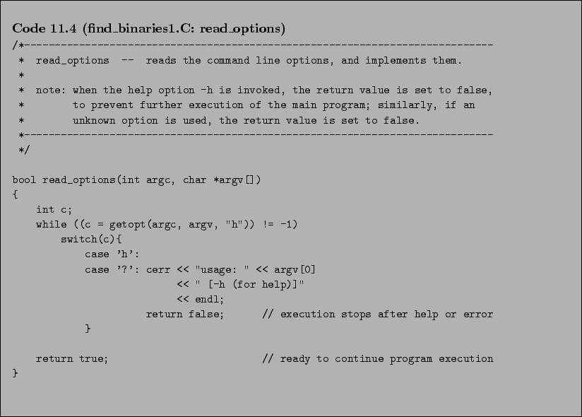\begin{Code}[find\_binaries1.C: read\_options]
\small\verbatiminput{chap11/find_binaries1.C.read_options} \end{Code}